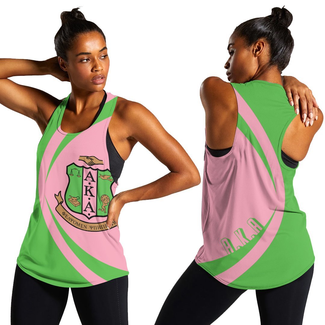 Wonderprint Tank Top Alpha Kappa Alpha Big Logo Racerback Tank Circle Style