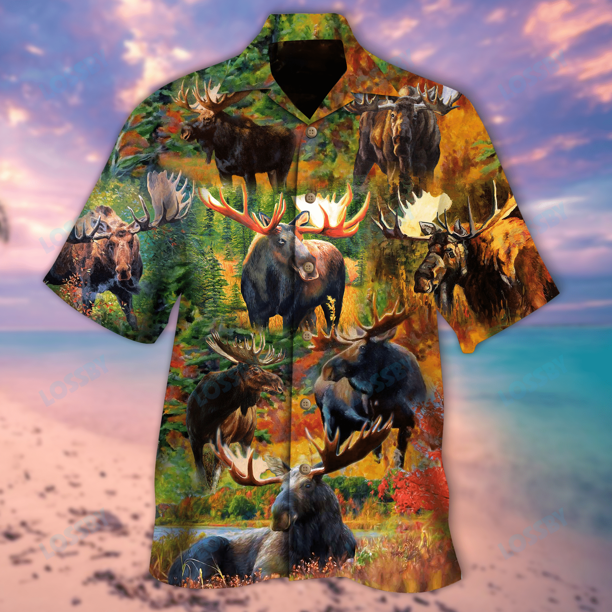 Herd Of Bison In Fall Unisex Hawaiian Shirt Ha106365