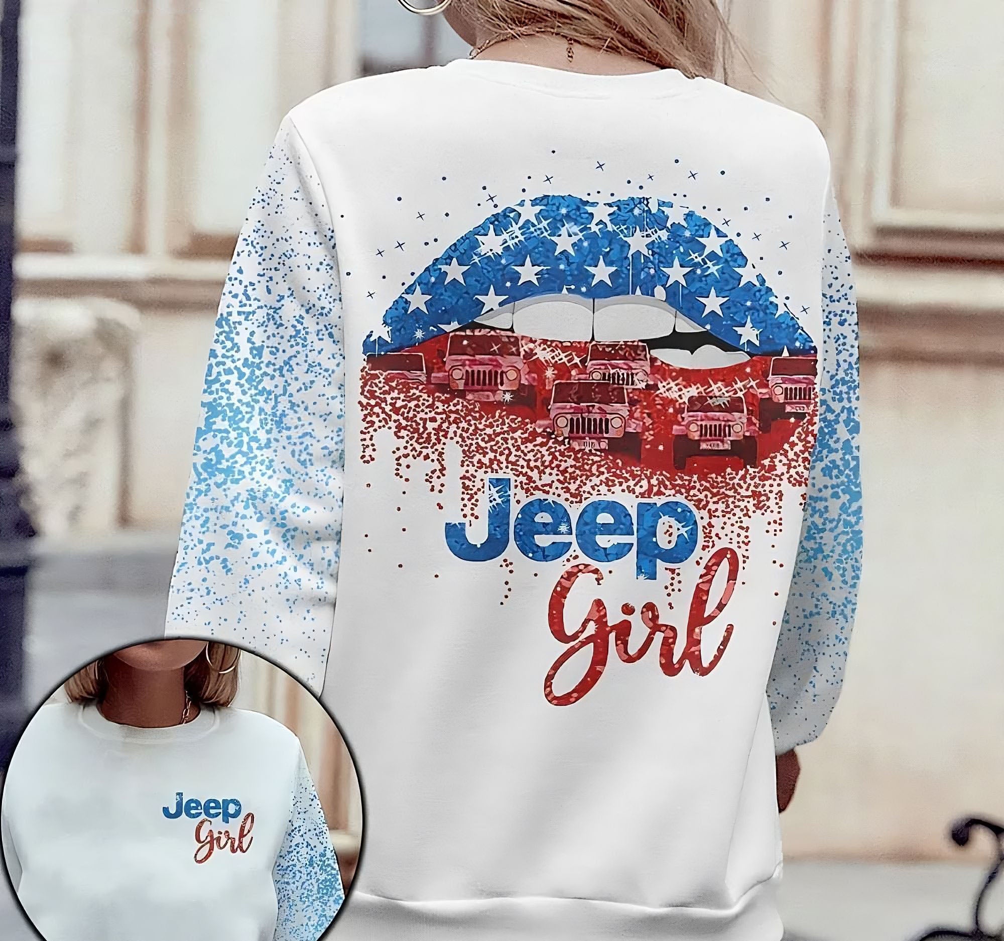 American Jeep Girl All Over Print Sweatshirt