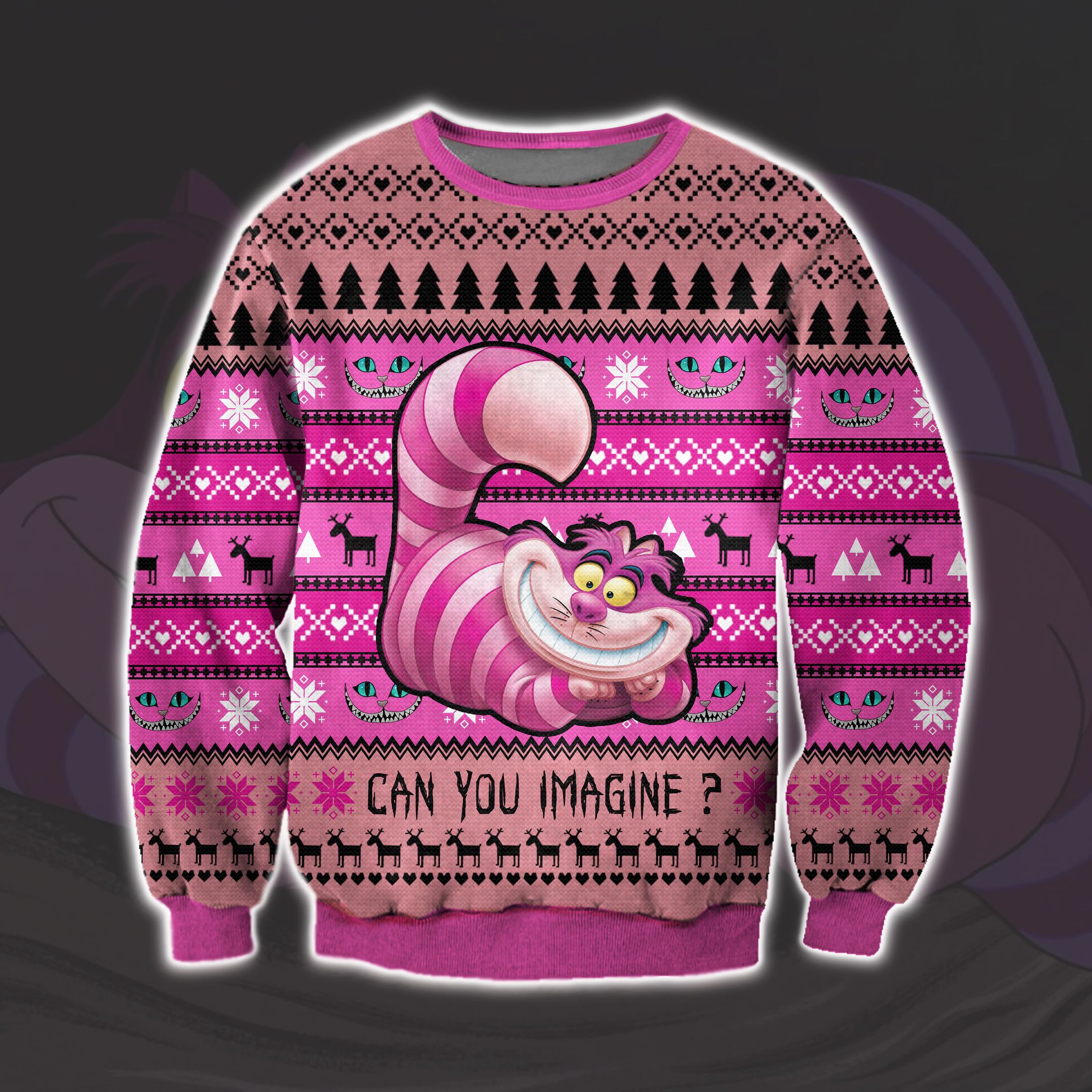Cheshire Cat 3D Print Knitting Pattern Ugly Christmas Sweater