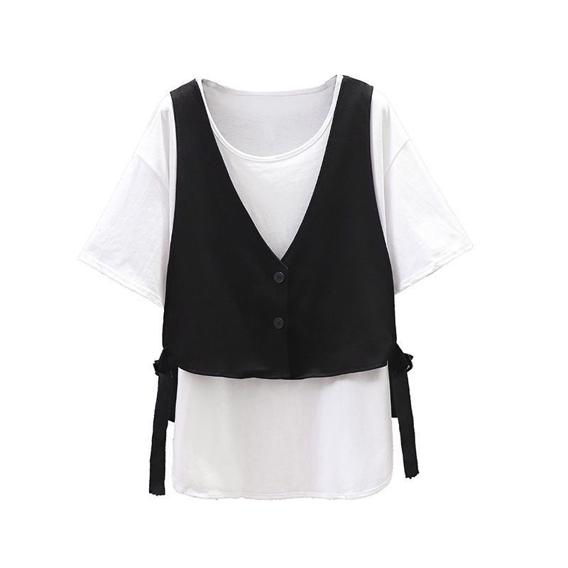 Vests Women Leisure Cool Unisex Simple Solid Color Single Breasted Side-slit Adjustable Waist Loose Japanese Style V-neck Retro alx