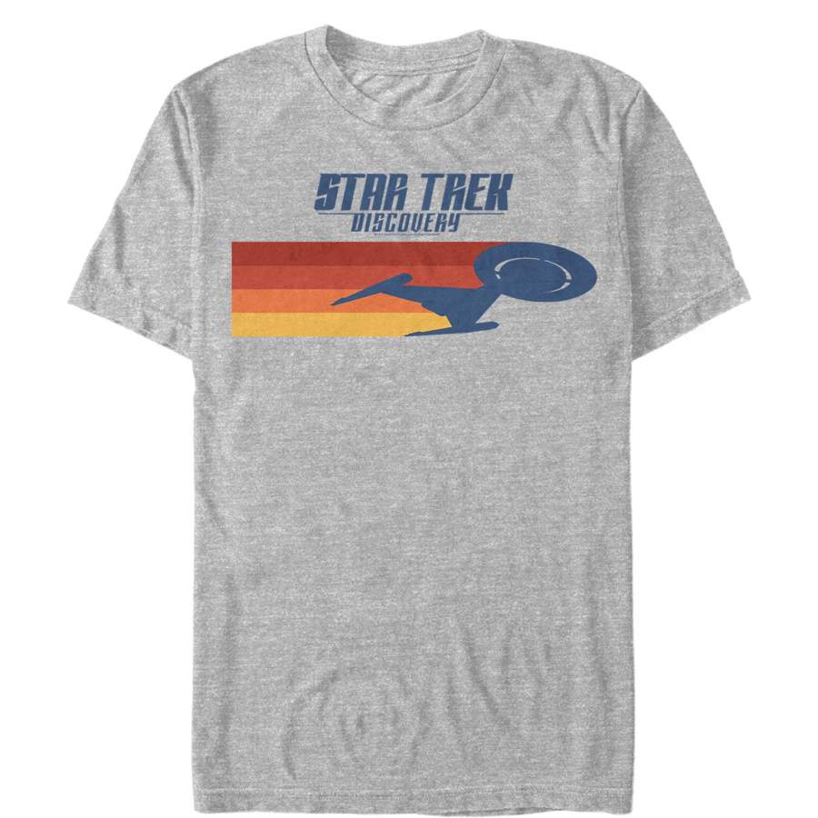 Star Trek Men’s Discovery Rainbow Streak  T Shirt