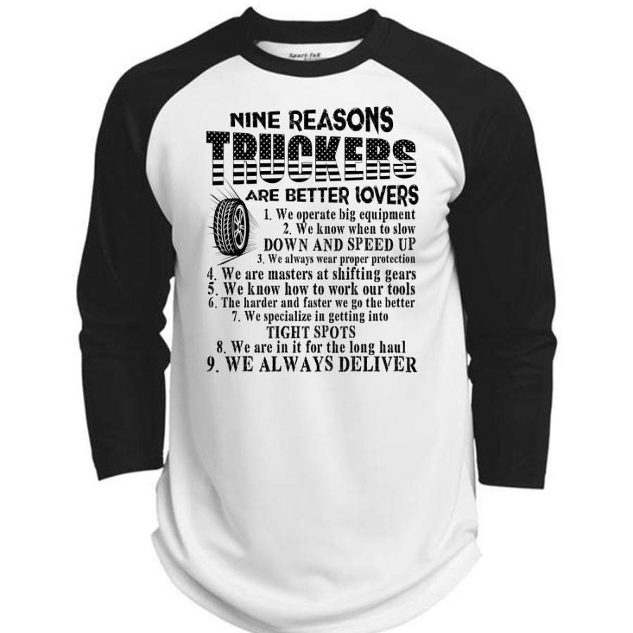 Nine Reasons Truckers Are Better Lovers T Shirt, I Love Trucking T Shirt, Awesome T-Shirts  (Polyester Game Baseball Jersey)