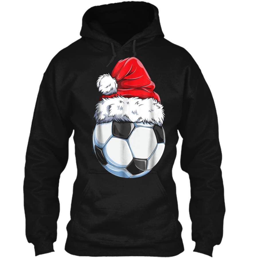 Santa Soccer Ball Christmas Boys Kids Xmas Hat Gifts Pullover Hoodie   Christmas Gift Ideas