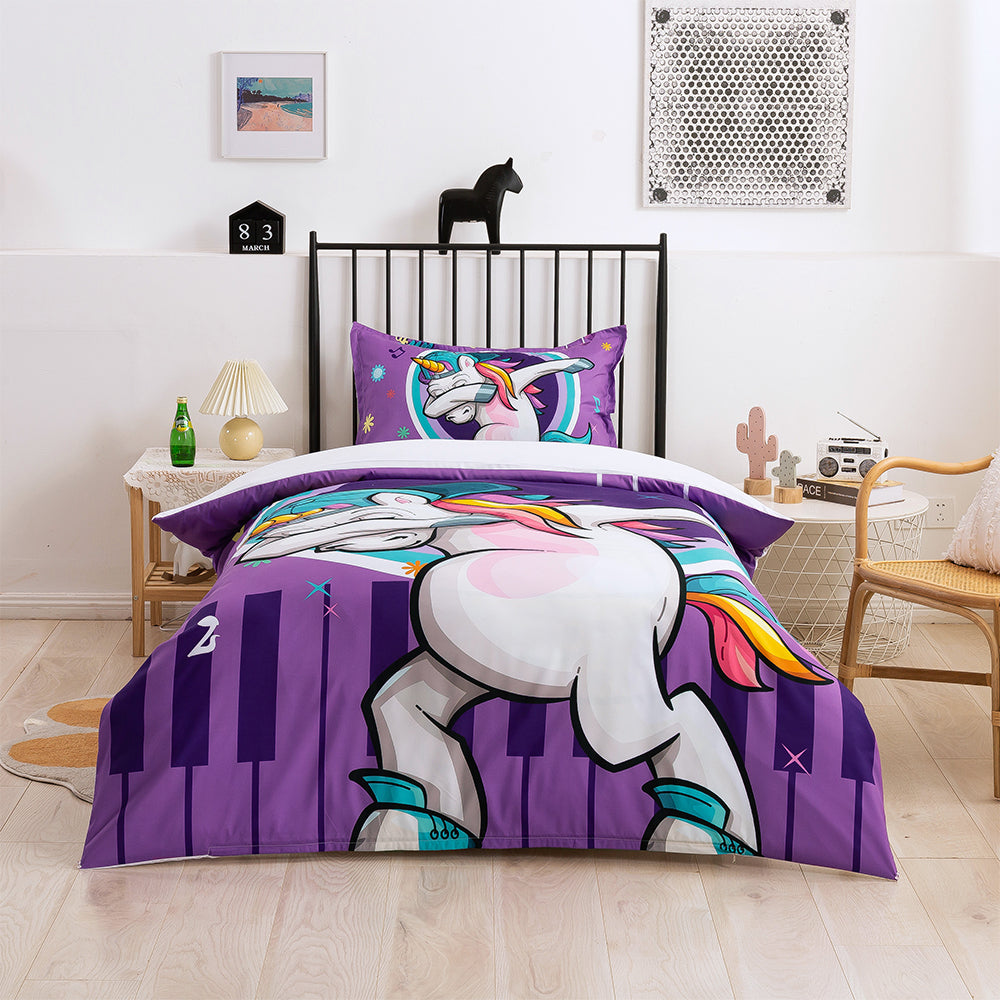 3D Cartoon Animal Unicorn Quilt Cover Set Bedding Set Duvet Cover Pillowcases 332