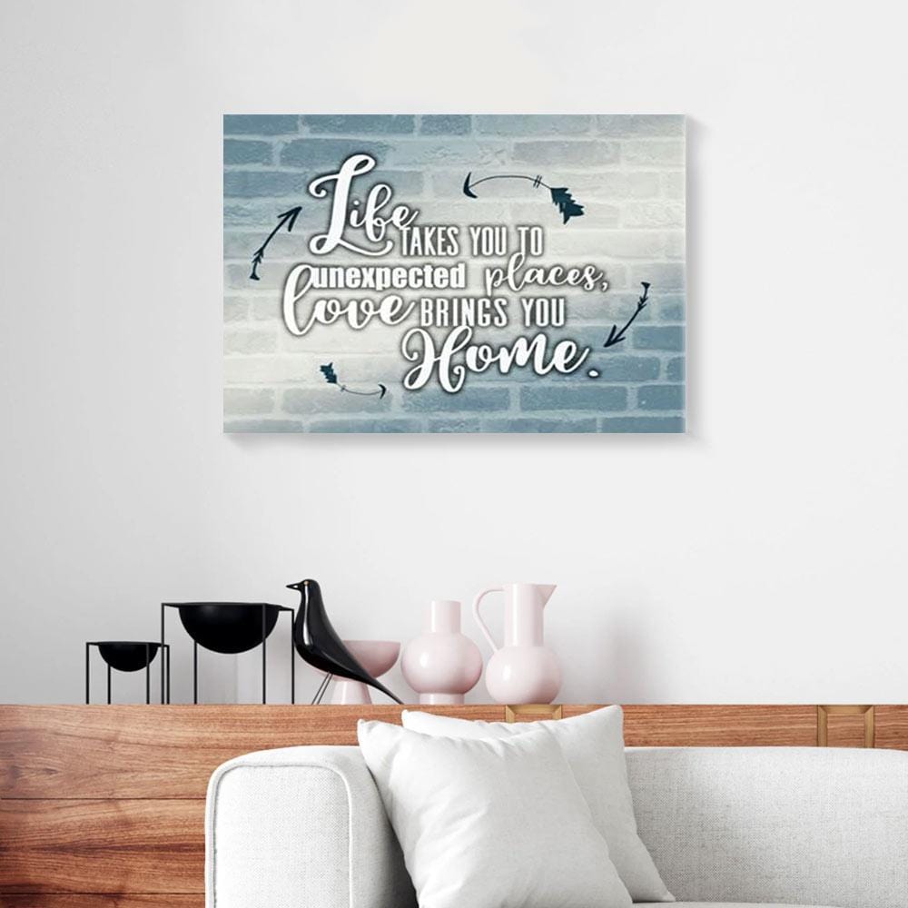 Canvas Prints Life Takes Us To Unexpected Places Arrow Brick Wall Home Canvas Wall Art Home Decor