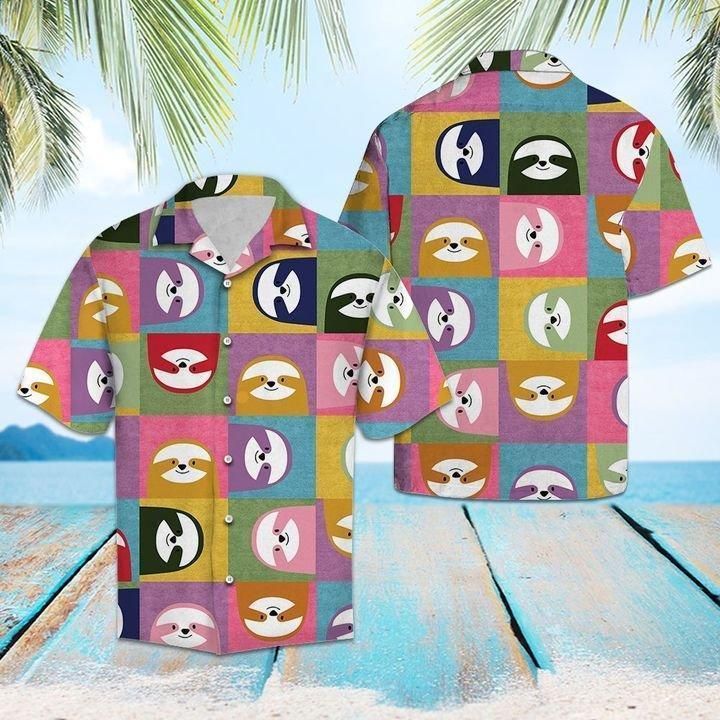 Happy Sloth Aloha Hawaii Shirt Colorful Short Sleeve Summer Beach Casual For Men And Women Ha70306