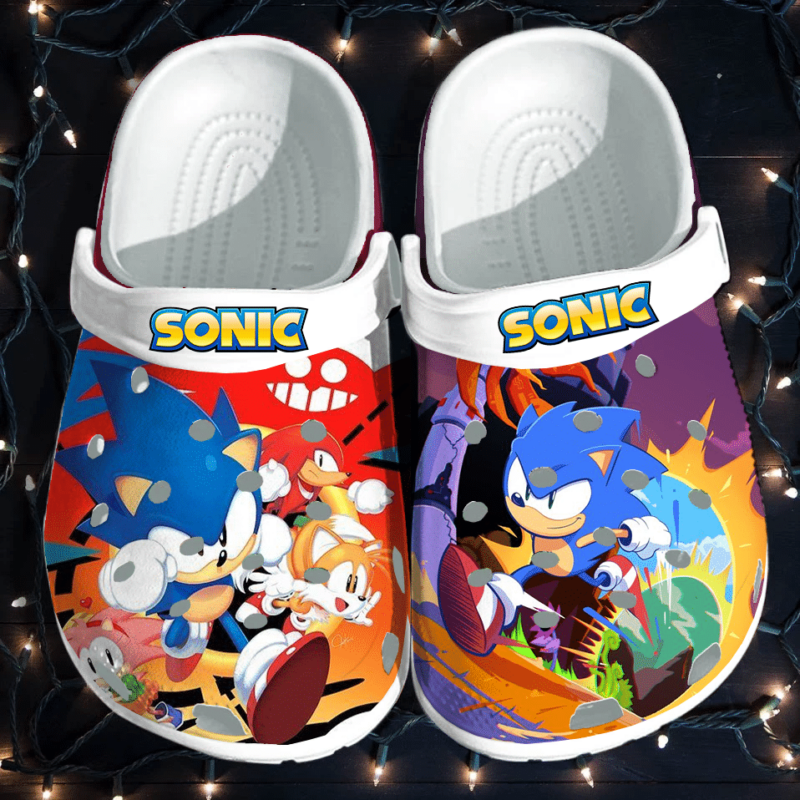 Sonic The Hedgehog Play Guitar Clogs Clogband Clogs, Comfy Footwear, Shoes 1