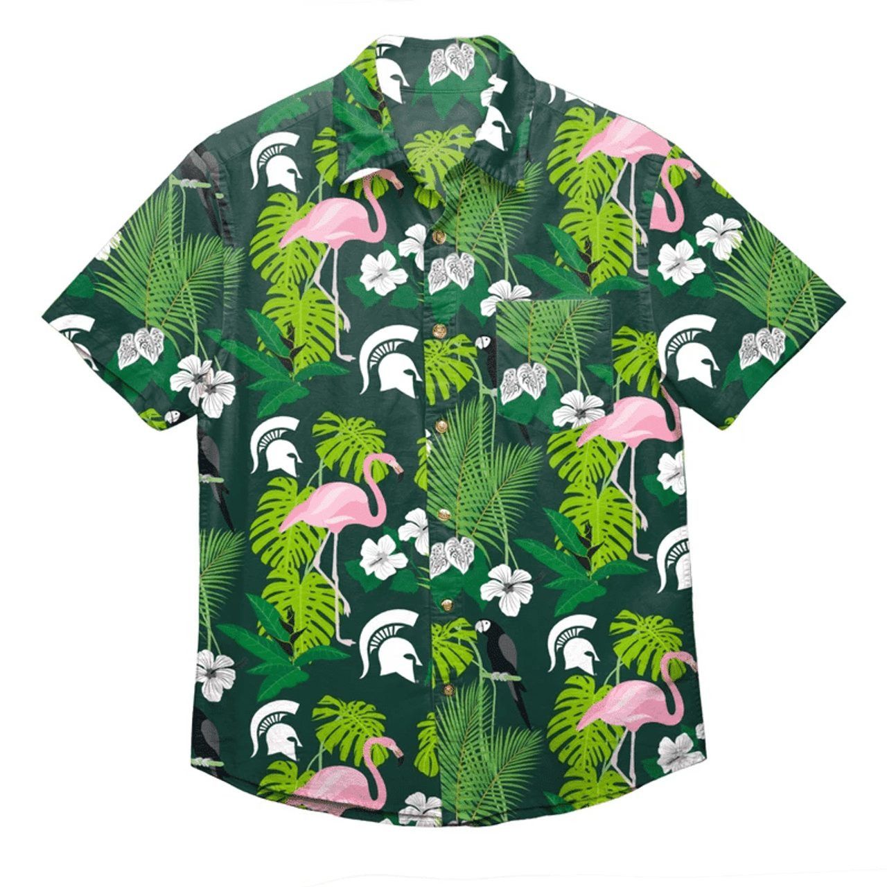 NCCA Michigan State Spartans Flamingo Hawaiian Shirt