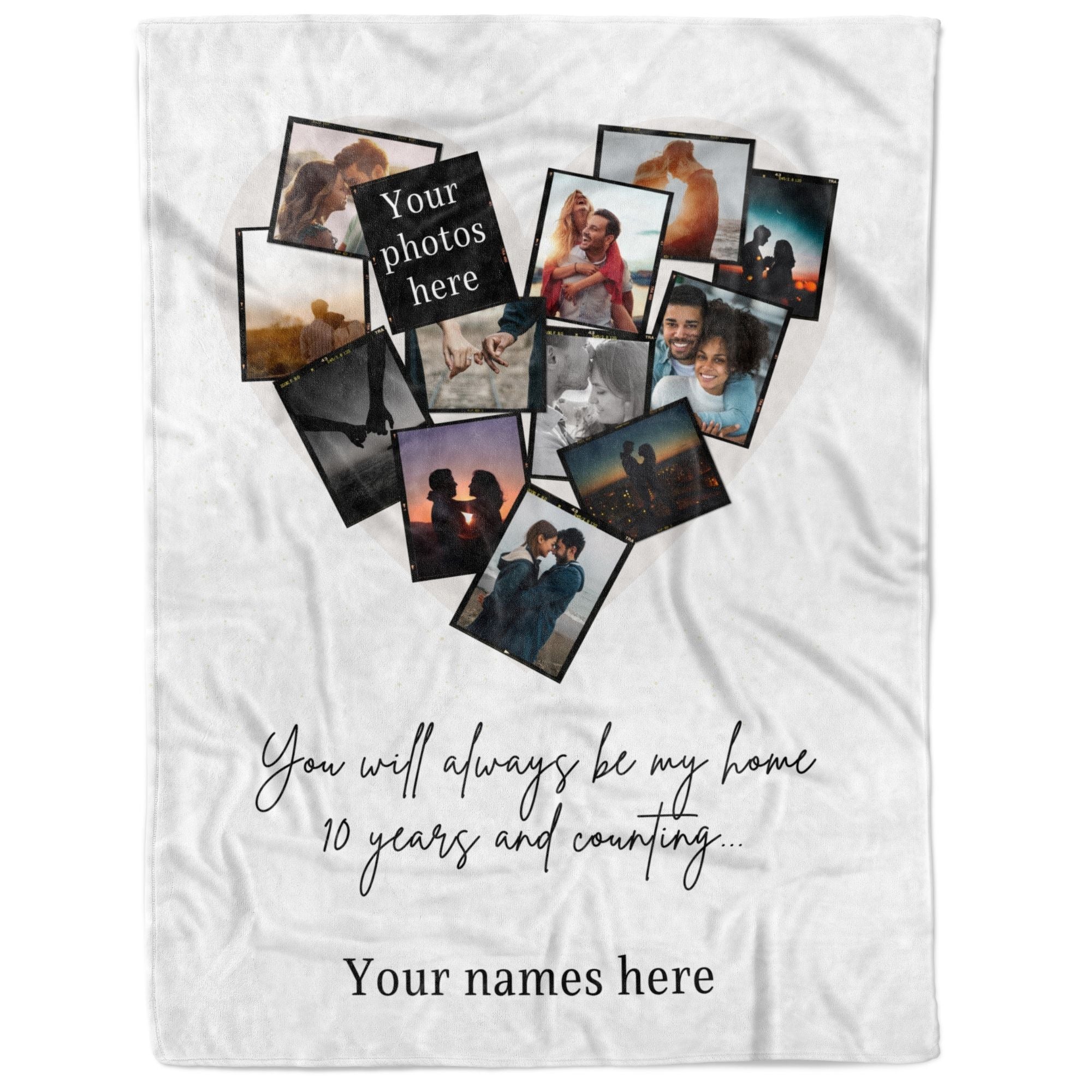 Custom Mr & Mrs Photo Collage Blanket