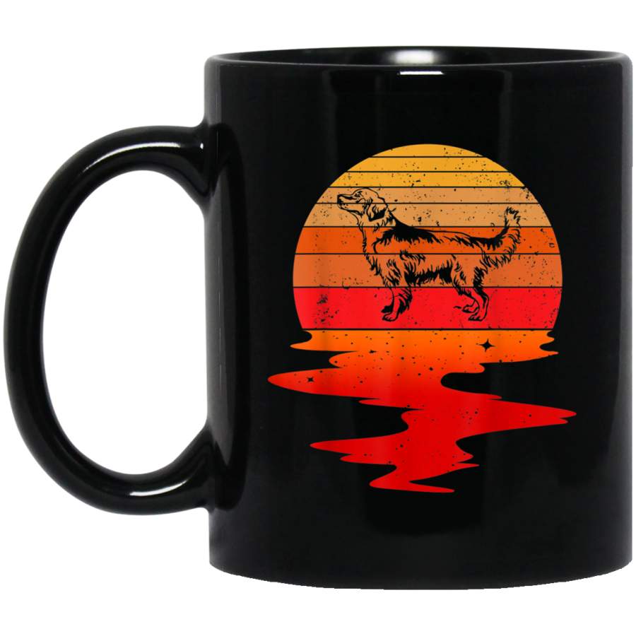 Golden Retriever 70s Vintage Retro Sunset Dog Animal Lovers Mug