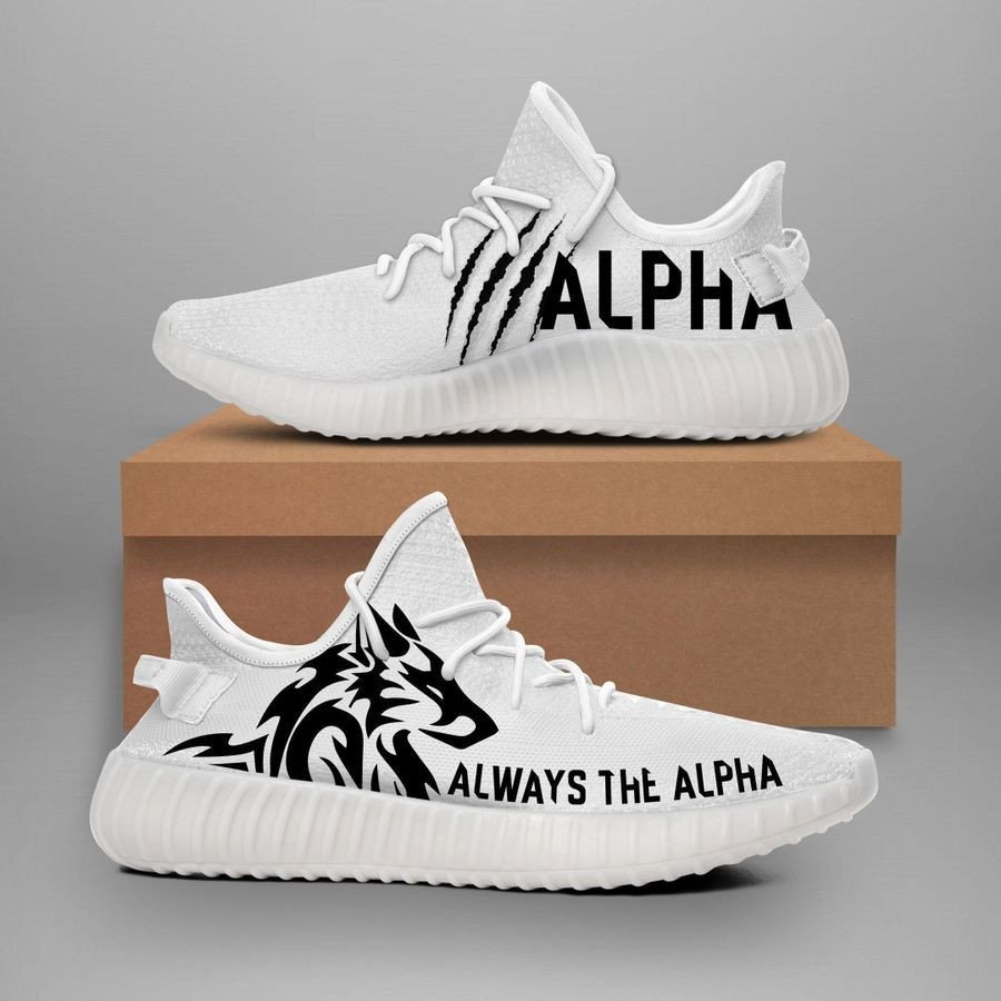 Always The Alpha White Yeezy Sneaker Custom Shoes 2020