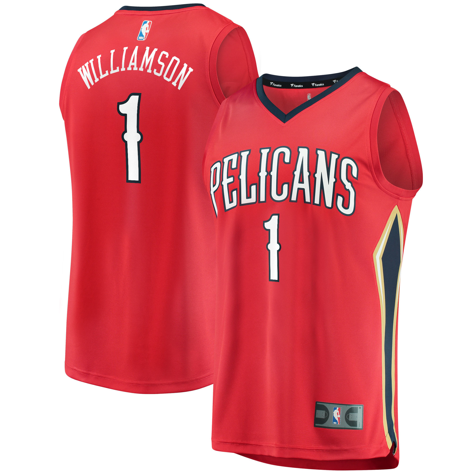 Zion Williamson New Orleans Pelicans Fanatics Branded Replica Fast Break Jersey Red Statement Edition NBA