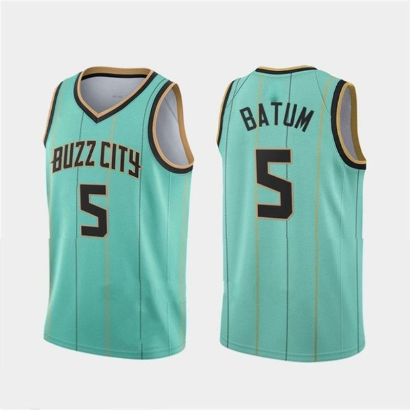 Charlotte Hornets Nicolas Batum #5 2020 NBA New Arrival Teal Jersey