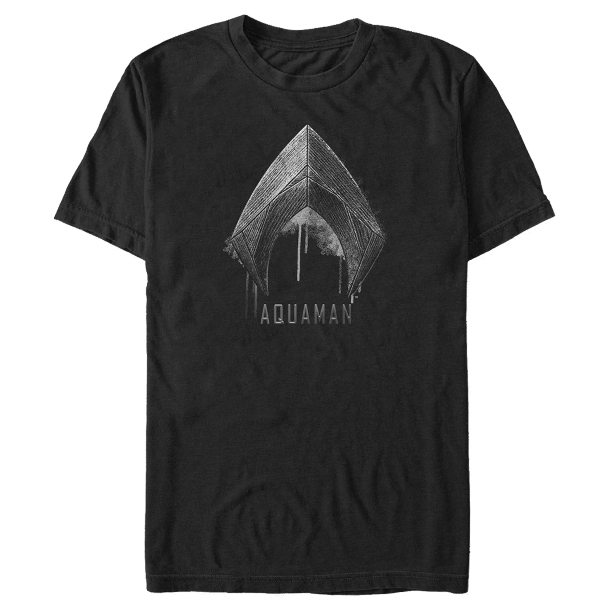 Zack Snyder Justice League Men’S Aquaman Silver Logo  T-Shirt