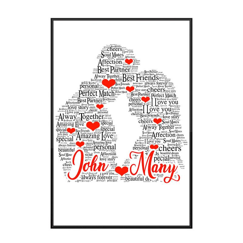 Personalized Wall Art Poster Board Print Valentine Day Gift Ideas For Him Her Men Women Boyfriend Girlfriend Husband Wife Couple – Custom Name Couple Word Art HT211241 – PersonalizedWitch