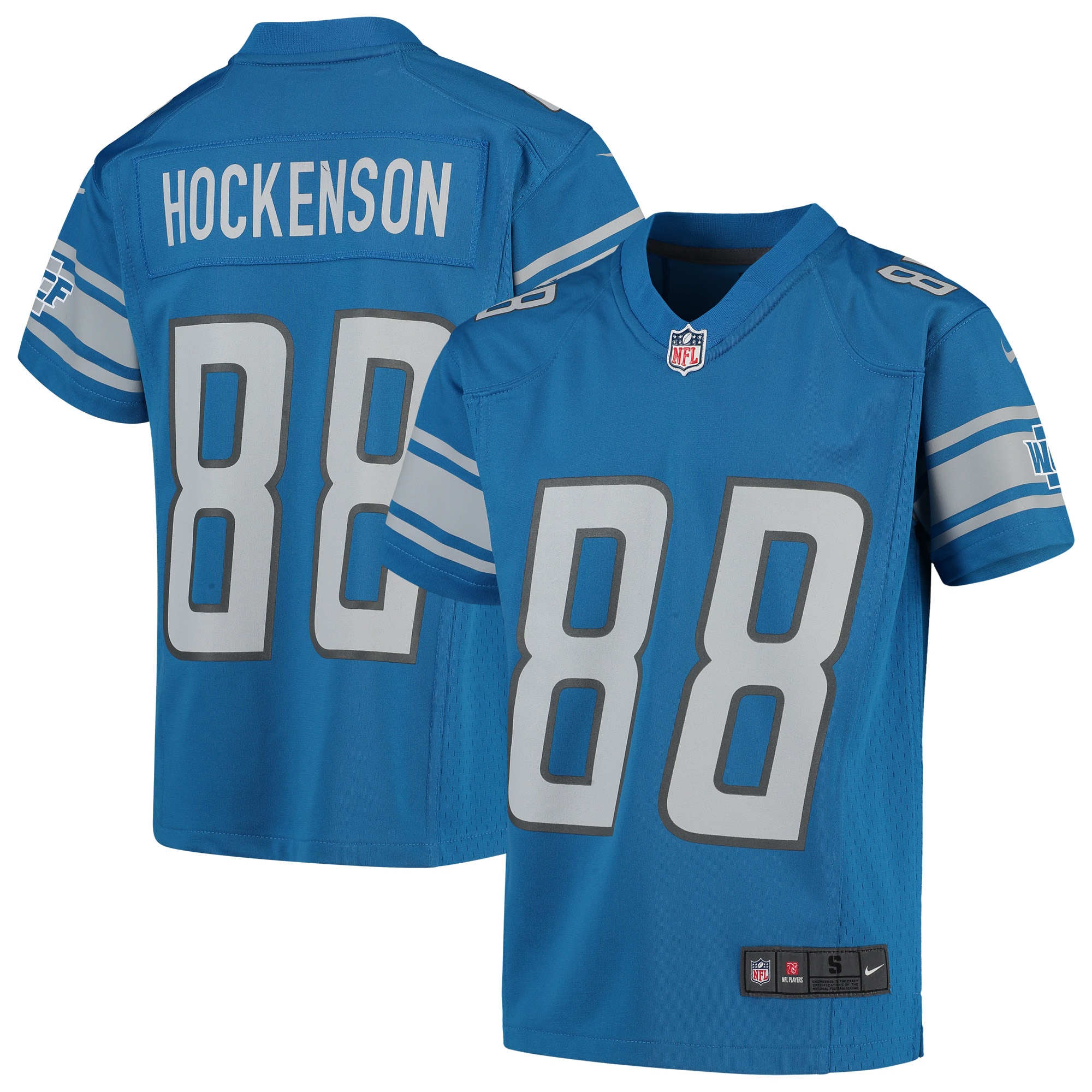 Youth Detroit Lions T.J. Hockenson Blue Game Jersey