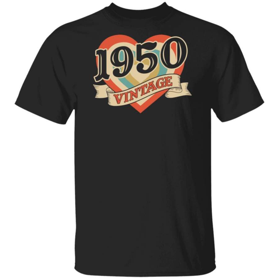 70th Birthday Gifts Classic Retro Heart Vintage 1950 T-shirt