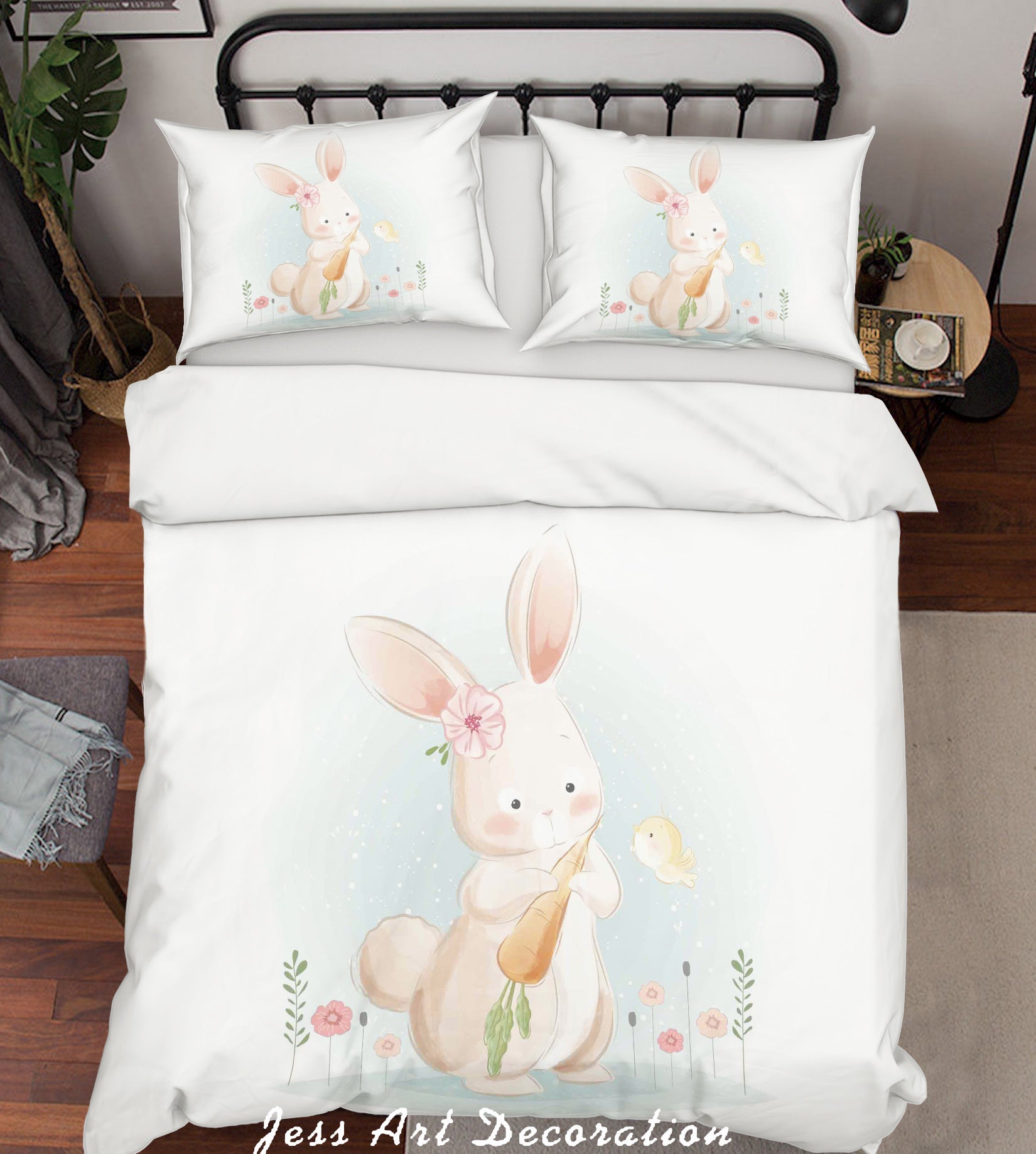 3D Cartoon Rabbit Bird Quilt Cover Set Bedding Set Duvet Cover Pillowcases Sf05