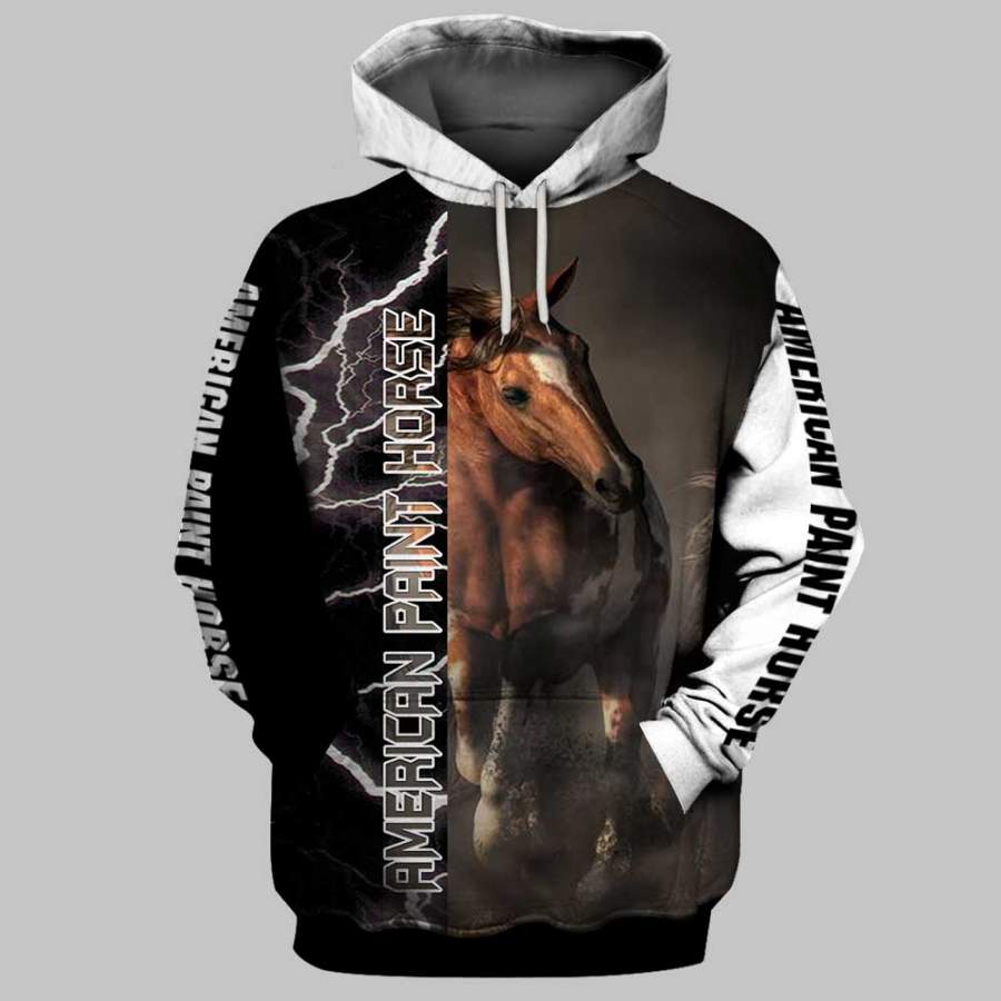 American Paint Horse 3D Full Printing Hoodie and Unisex Tee