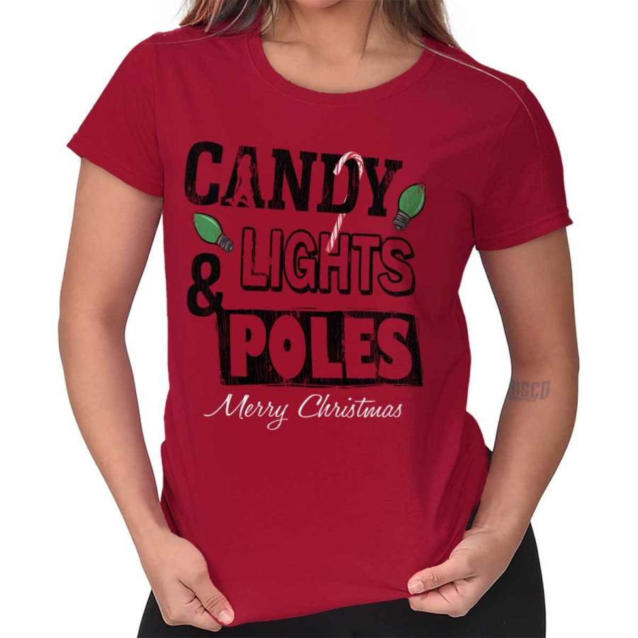 Candy Lights & Poles Ladies T-Shirt