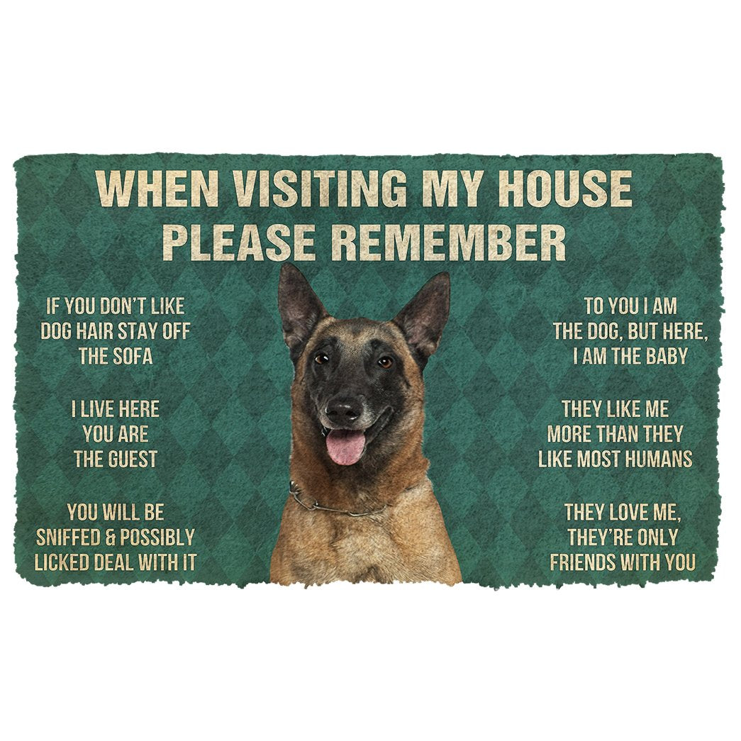 Gearhumans 3D Please Remember Belgian Shepherds House Rules Custom Doormat