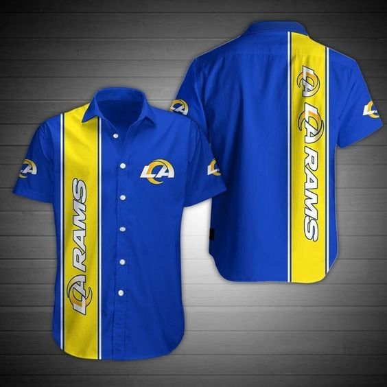 Los Angeles Rams Nfl Hawaiian Summer Shirt, Los Angeles Rams Summer Shirt, Los Angeles Rams Nfl Fan Hawaiian Shirt Short