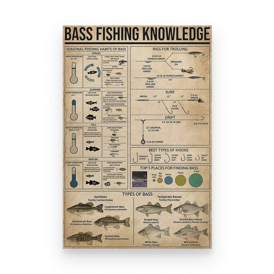 Bass Fishing Knowledge Poster