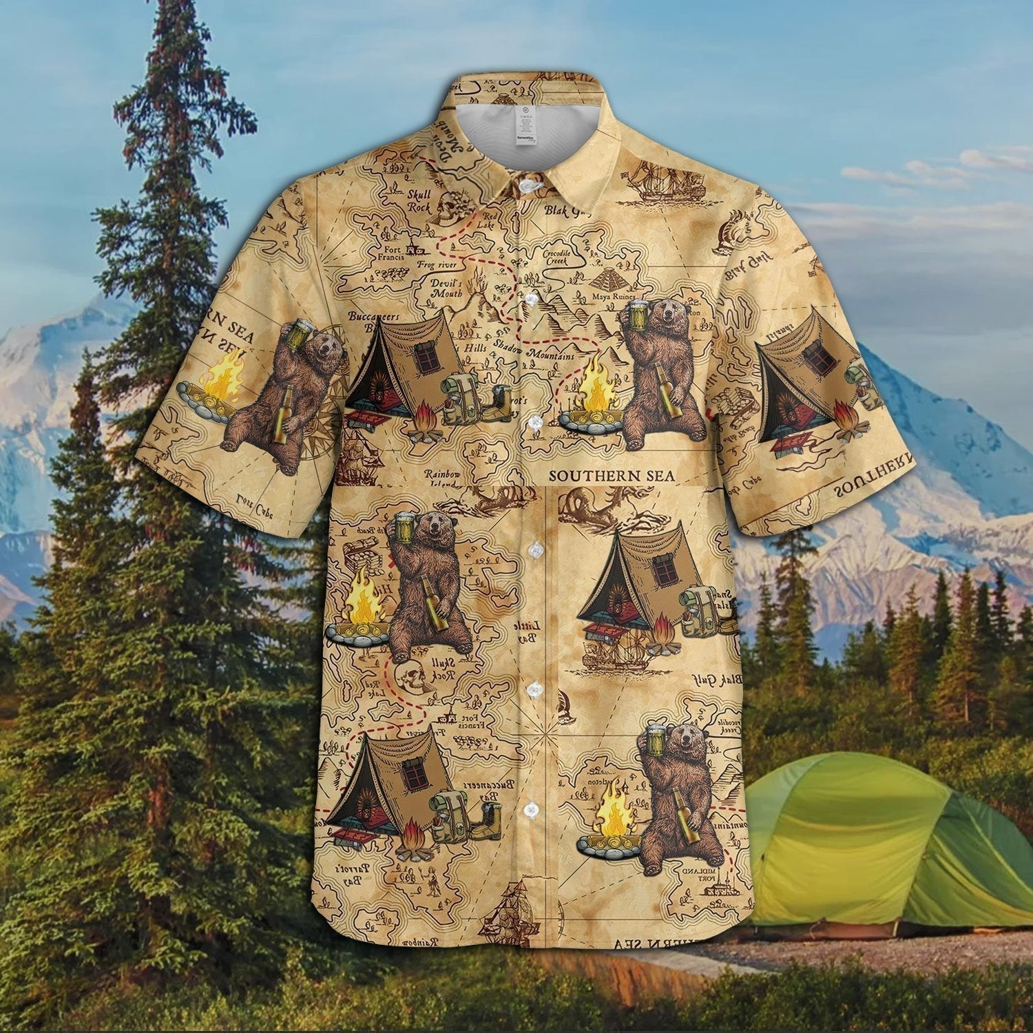 Camping Bear Hawaii Shirt For Men Women Ha3248