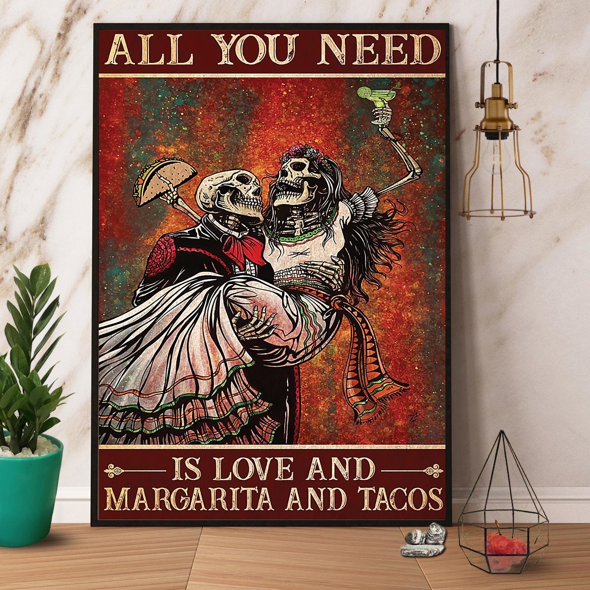 All You Need Is Love And Margarita And Tacos Canvas And Poster, Canvas Prints, My Poster Wall, Canvas Wall Art, Wall Decor Visual Art