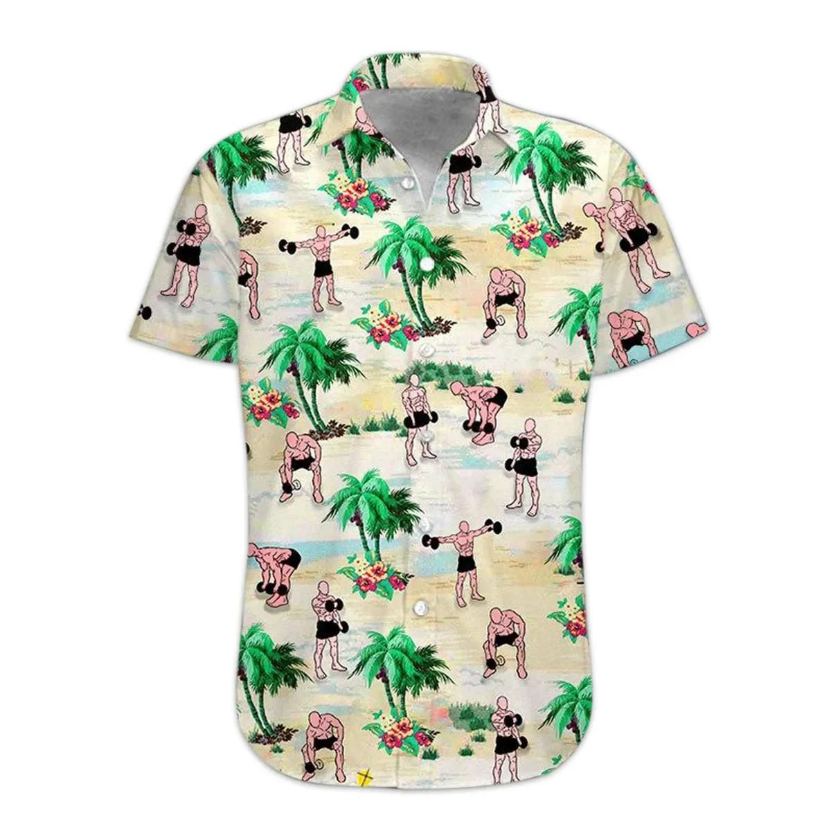 Weight Lifting Aloha Hawaiian Shirt Colorful Short Sleeve Summer Beach Casual Shirt For Men And Women