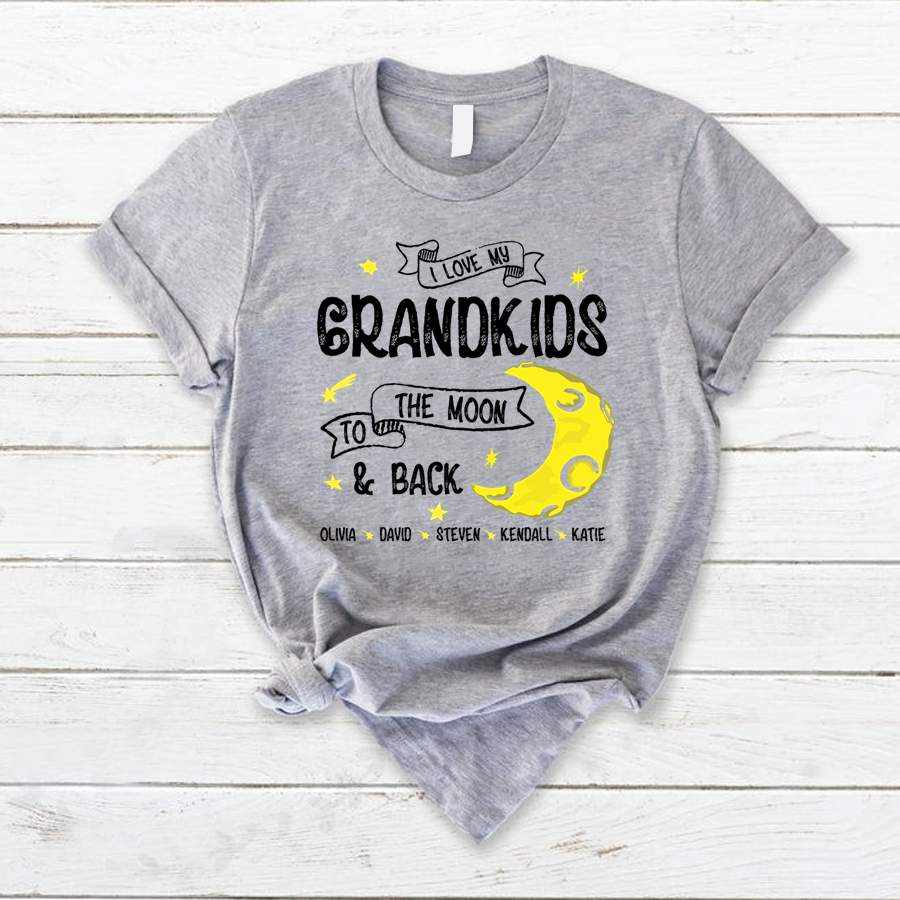 Personalized I Love My Grandkids To The Moon and Back Shirt