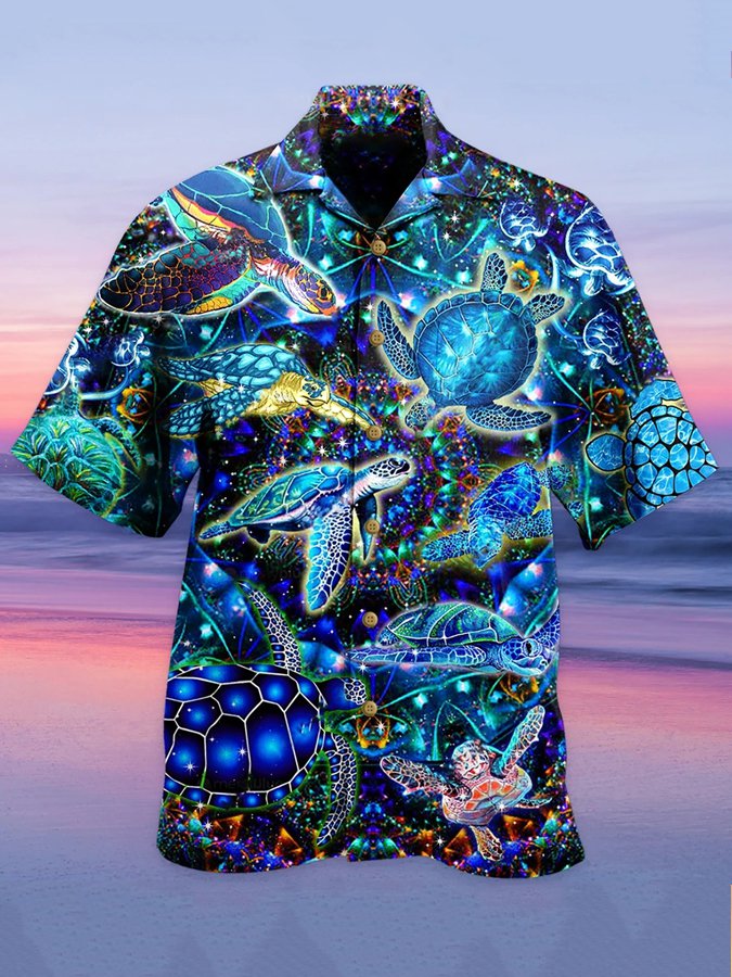 Casual Turtle Print Hawaii Shirt Ha17729