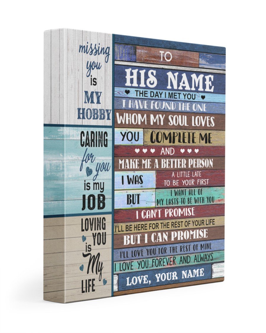 The Day I Met You Personalized Name Canvas Lovely Gift For Husband Poster Wall Art Home Decor