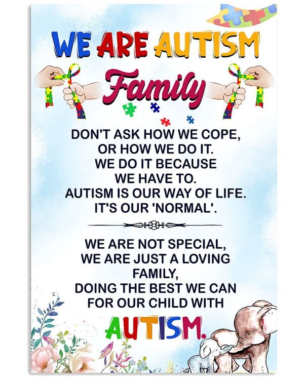 We Are Autism Family Canvas And Poster Wall Decor Home Decorations Autism Awareness Wallpaper Gifts Ht