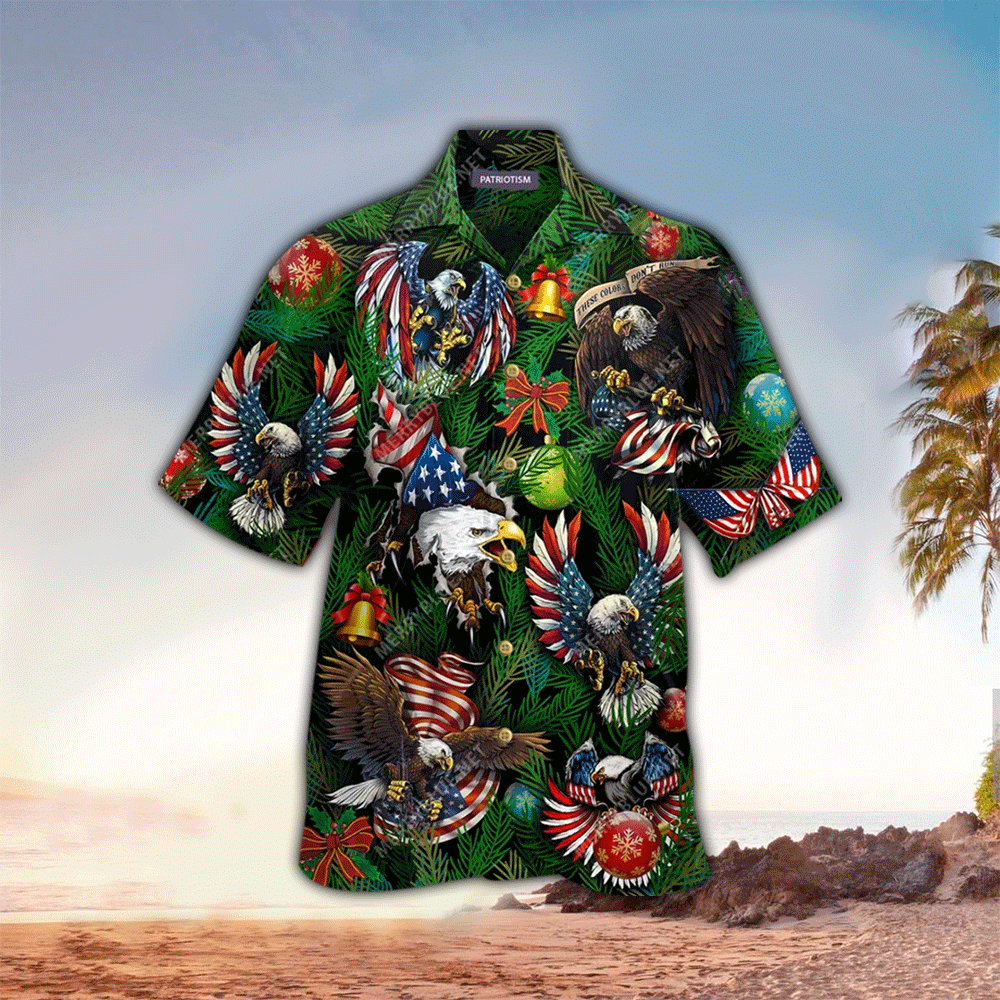 Patriotism Xmas Colorful Unique Hawaii Shirt Aloha Ha35026