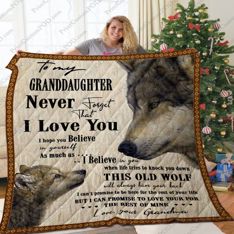 To My Granddaughter – I Love You Quilt Blanket