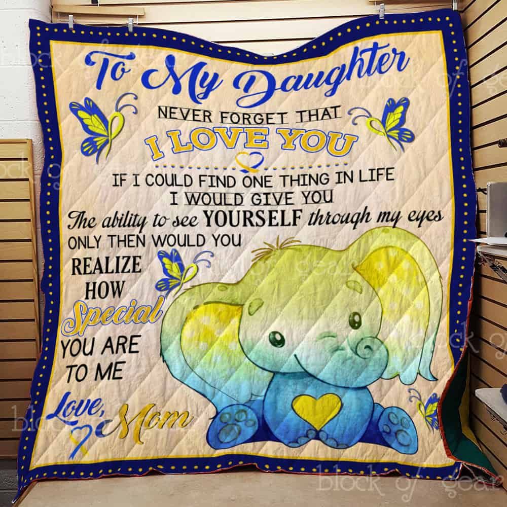 To My Daughter Elephant Cl2100533Mdq Quilt Blanket