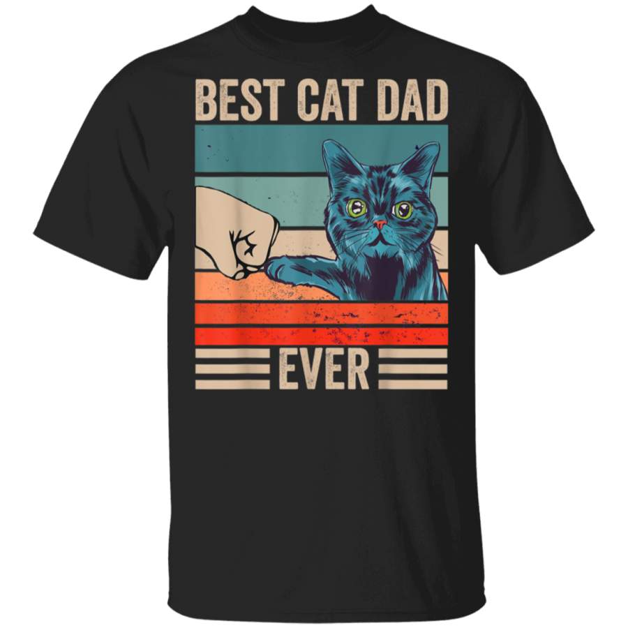 Vintage Best Cat Dad Ever Bump Fist father’s day Gifts G500 Gildan 5.3 oz. T-Shirt