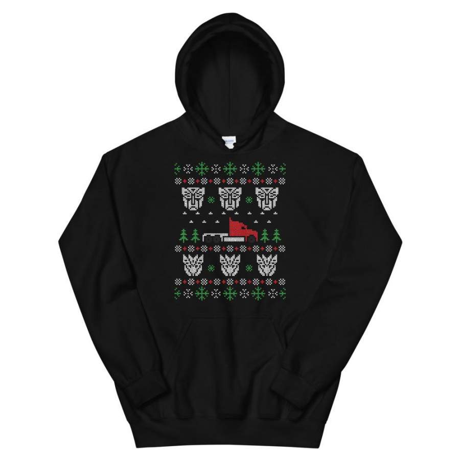 Transformers Transparent For Christmas Ugly Sweater Design Unisex Hoodie