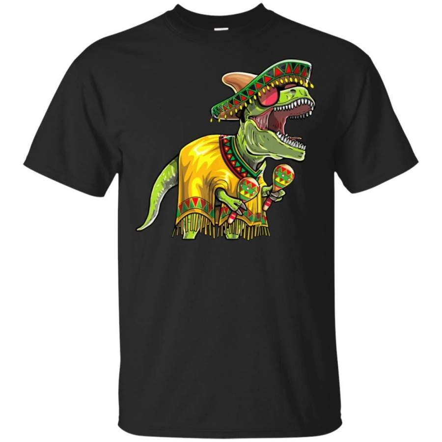 UMACVN T Rex Dinosaur Mexican Poncho Sombrero Cinco De Mayo Tshirt for Mens Womens