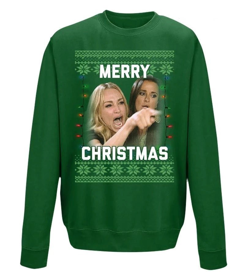 Woman Yelling At Confused Cat Meme Sweater Christmas Gift