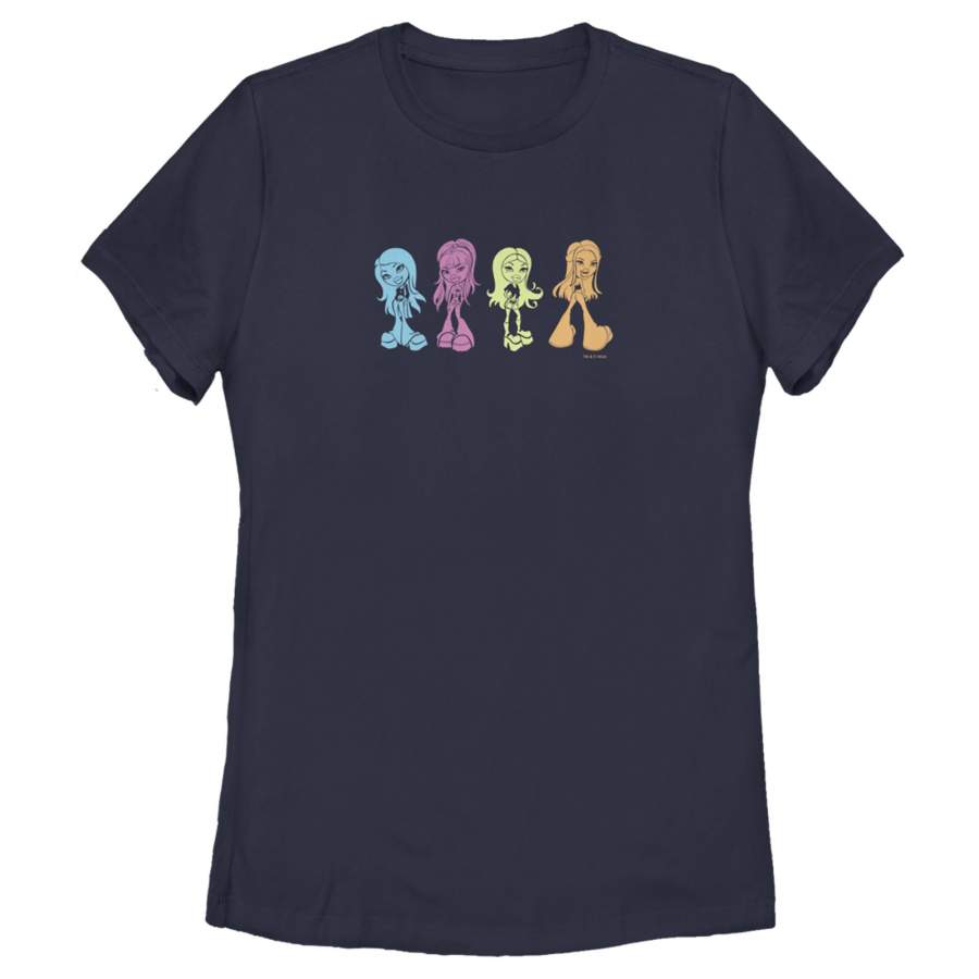 Bratz Women’s Rainbow Crowd  T Shirt Navy Blue S