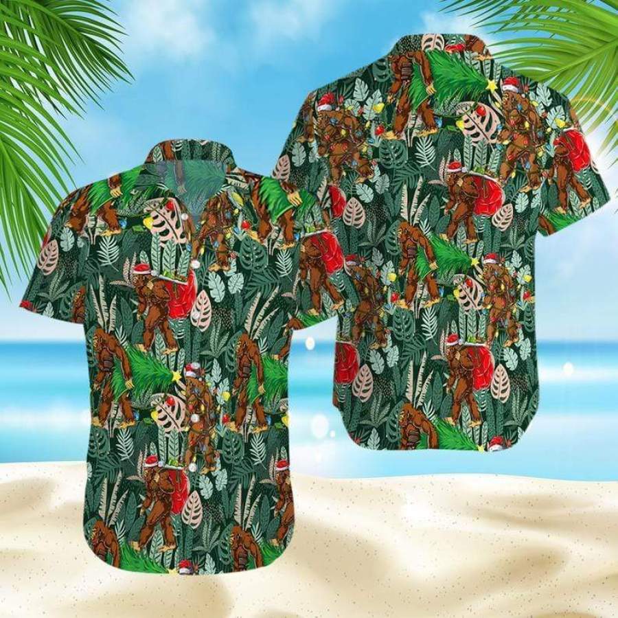 Big Foot Christmas Hawaii Aloha Shirts Ha43299