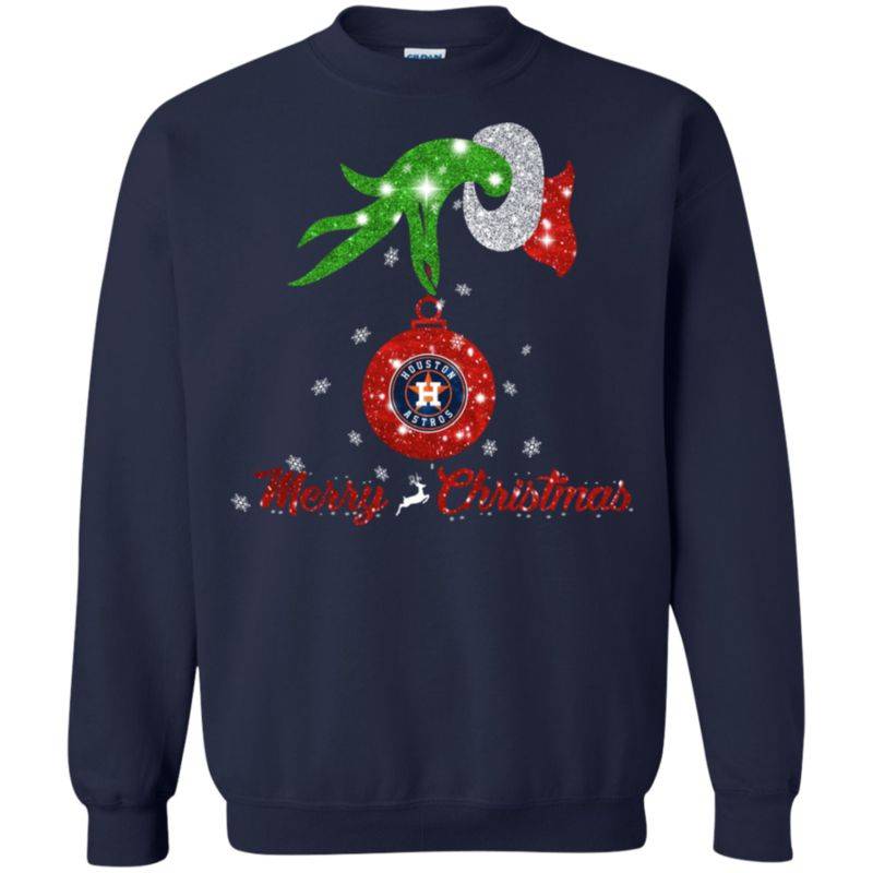Grinch Hand Ornament Houston Astros Glitter Christmas Shirts – Childshirt