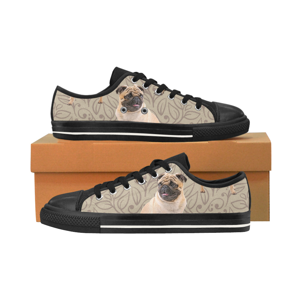 Pug Lover Black Men’s Classic Canvas Shoes/Large Size