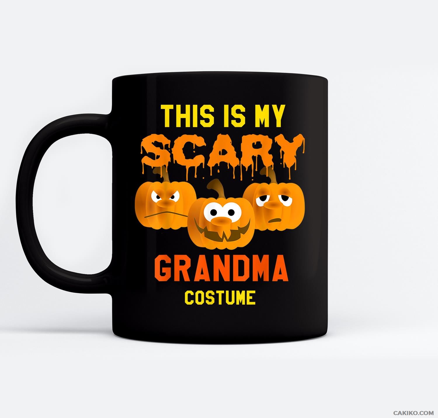 Grandma Halloween This Is My Scary Grandma Costume Ceramic Coffee Black Mugs