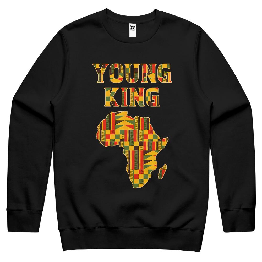 Cool African Kente Art Men Boys Kids African American Print Crewneck Sweatshirt