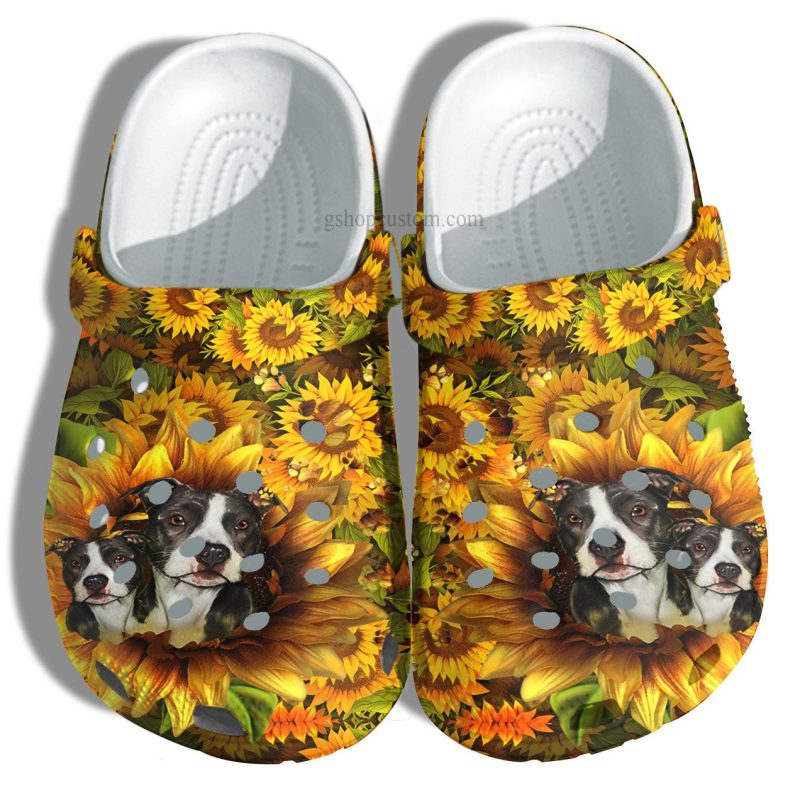 Bull Dog Mom Sunflower 3D Shoes Customize – Pet Lover Cat Dog Sunflower Shoes Croc Clogs