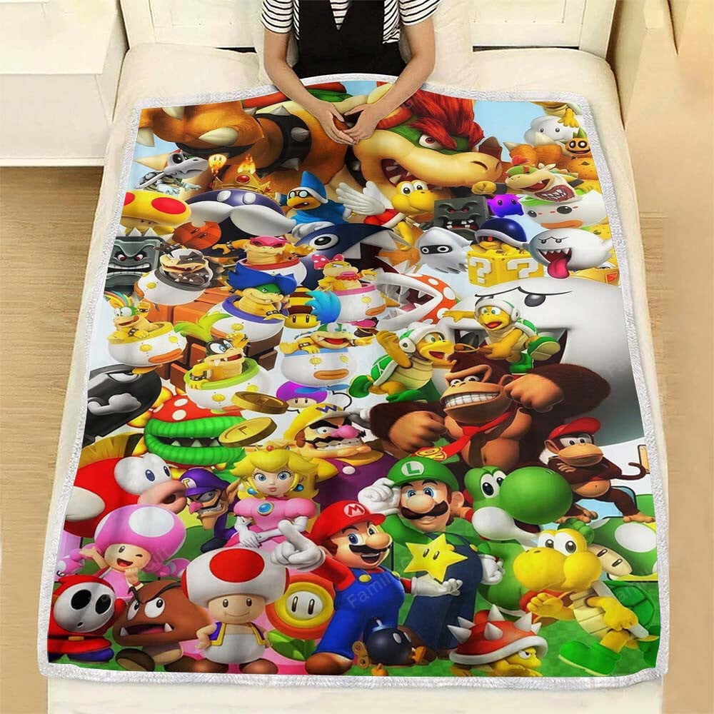 Super Mario Bros Fleece Blanket – Games Soft Blanket, Warm Blanket